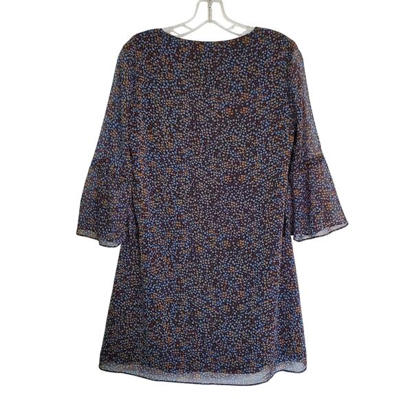 CABI Multicolor Floral Poise Shift Tunic Dress Oversized V-Neck Flare Sleeves S - Picture 2 of 8